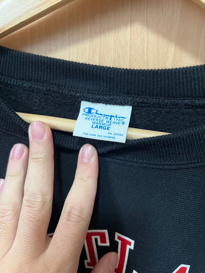 Champion スウェット L ブラックリバースウィーブ