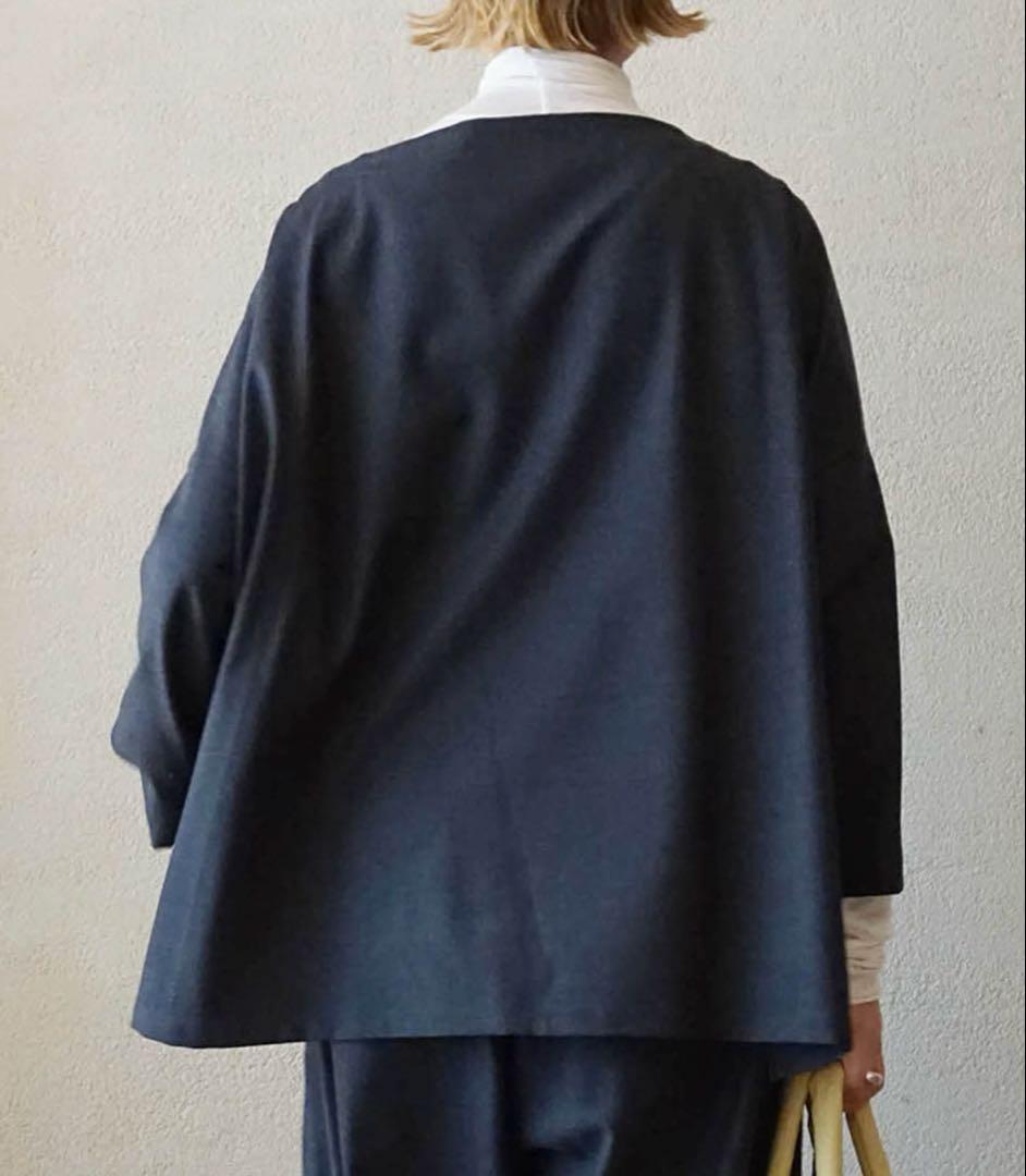 美品　ジャーナルスタンダードラックス　ミドルツイルボートネックブラウス　グレー