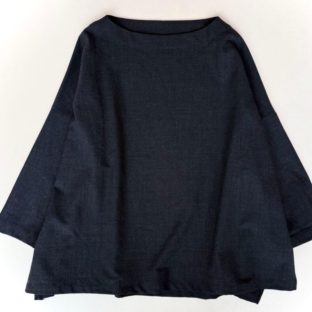 美品　ジャーナルスタンダードラックス　ミドルツイルボートネックブラウス　グレー