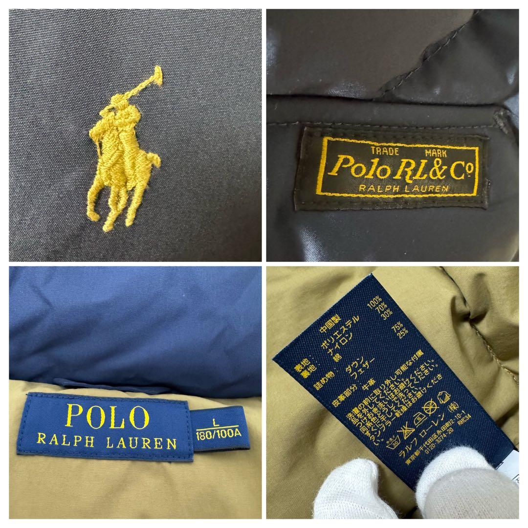 【新品同様】サイズL ポロ　ラルフローレン　ダウンベスト ネイビー　ポニー
