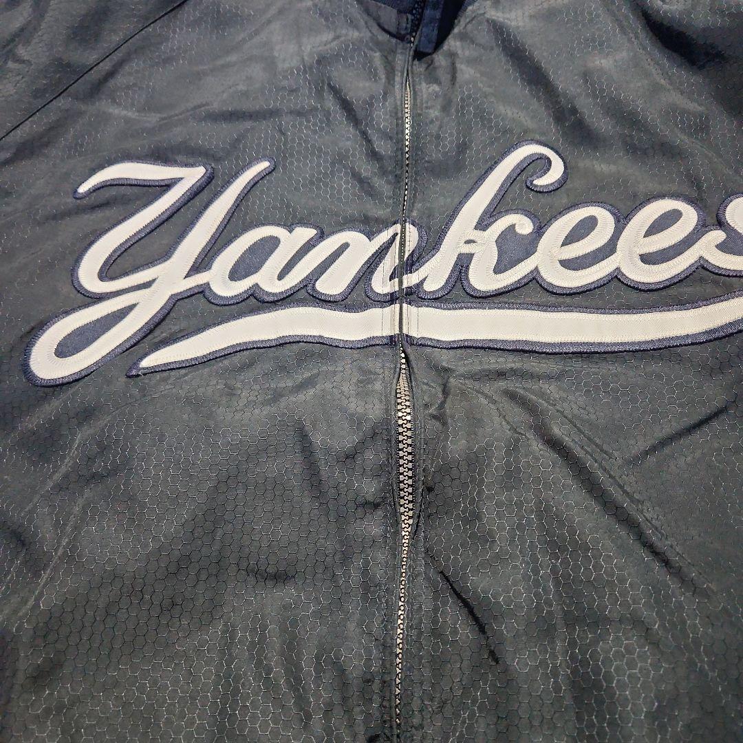 ヤンキース　マジェスティック　90s　刺繍スタジャン　XL　ブラックネイビー