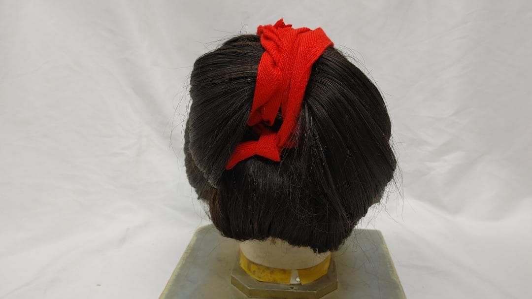 【MK9】ももわれ 女形 大衆演劇 かつら 鬘 ウィッグ 人毛 ケース付き