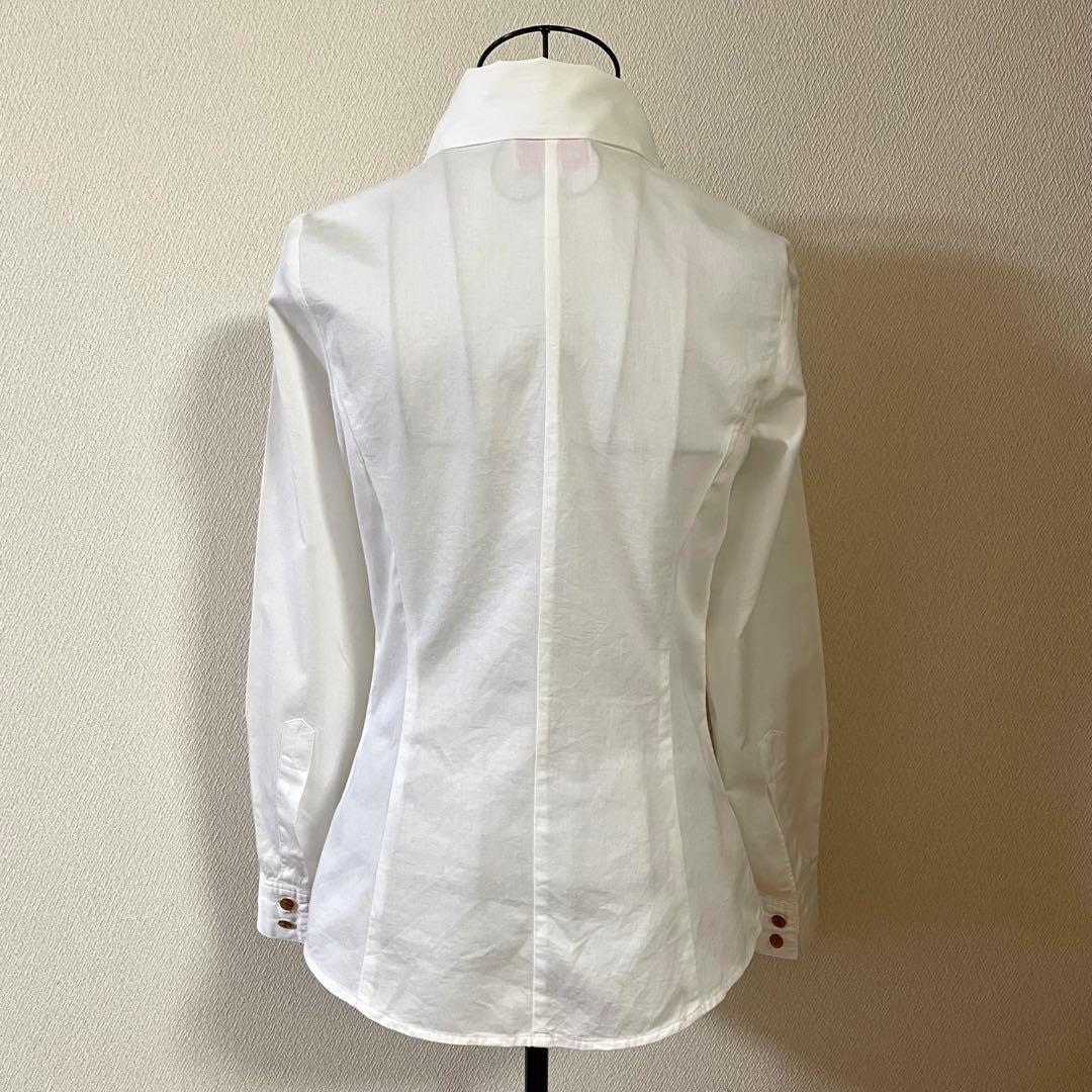 ヴィヴィアンウエストウッド リボンタイシャツ ブラウス ホワイト オーブ刺繍 1