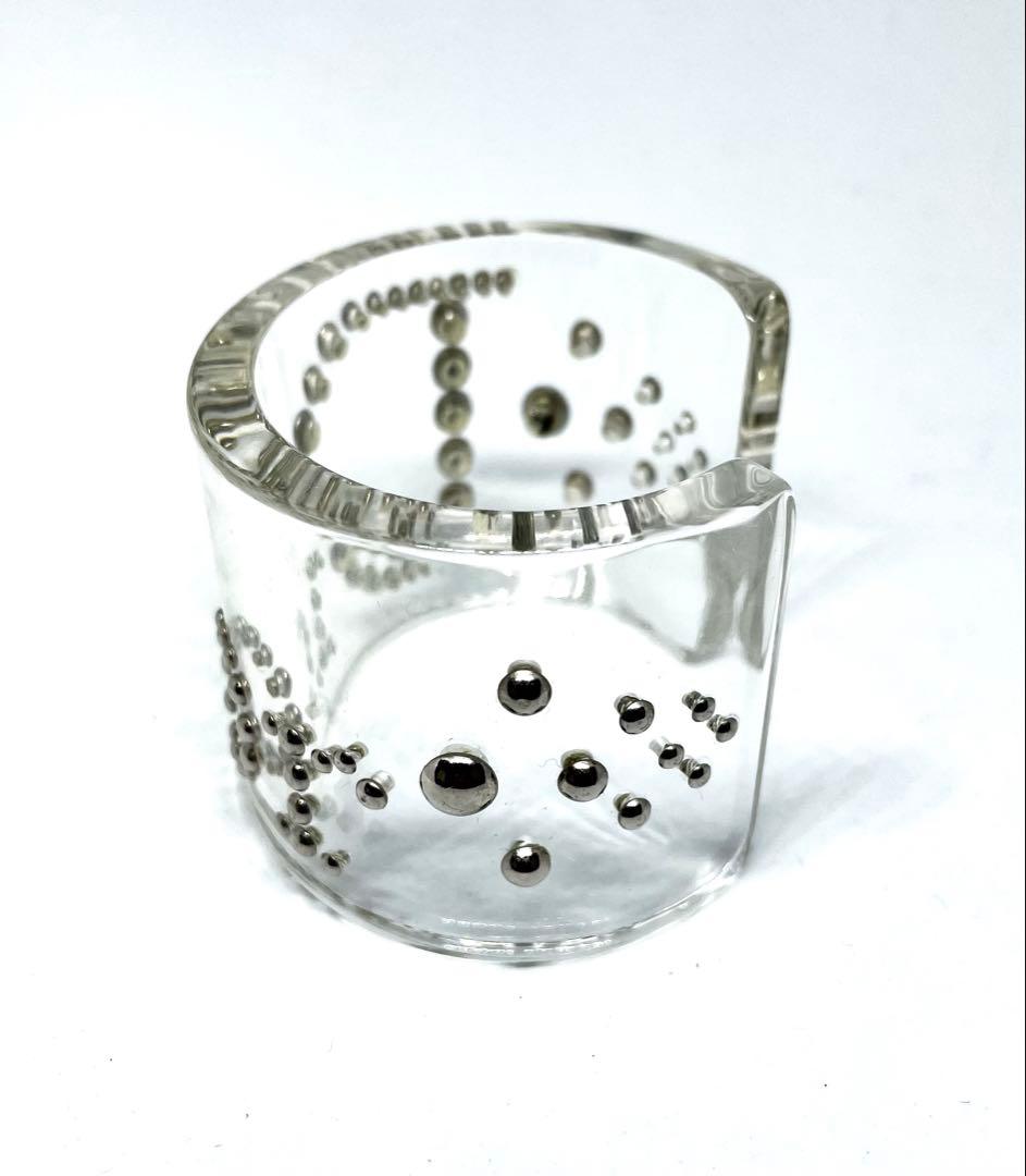 ディオール　バングル　クリア　スタッズロゴ　腕周り約18cm