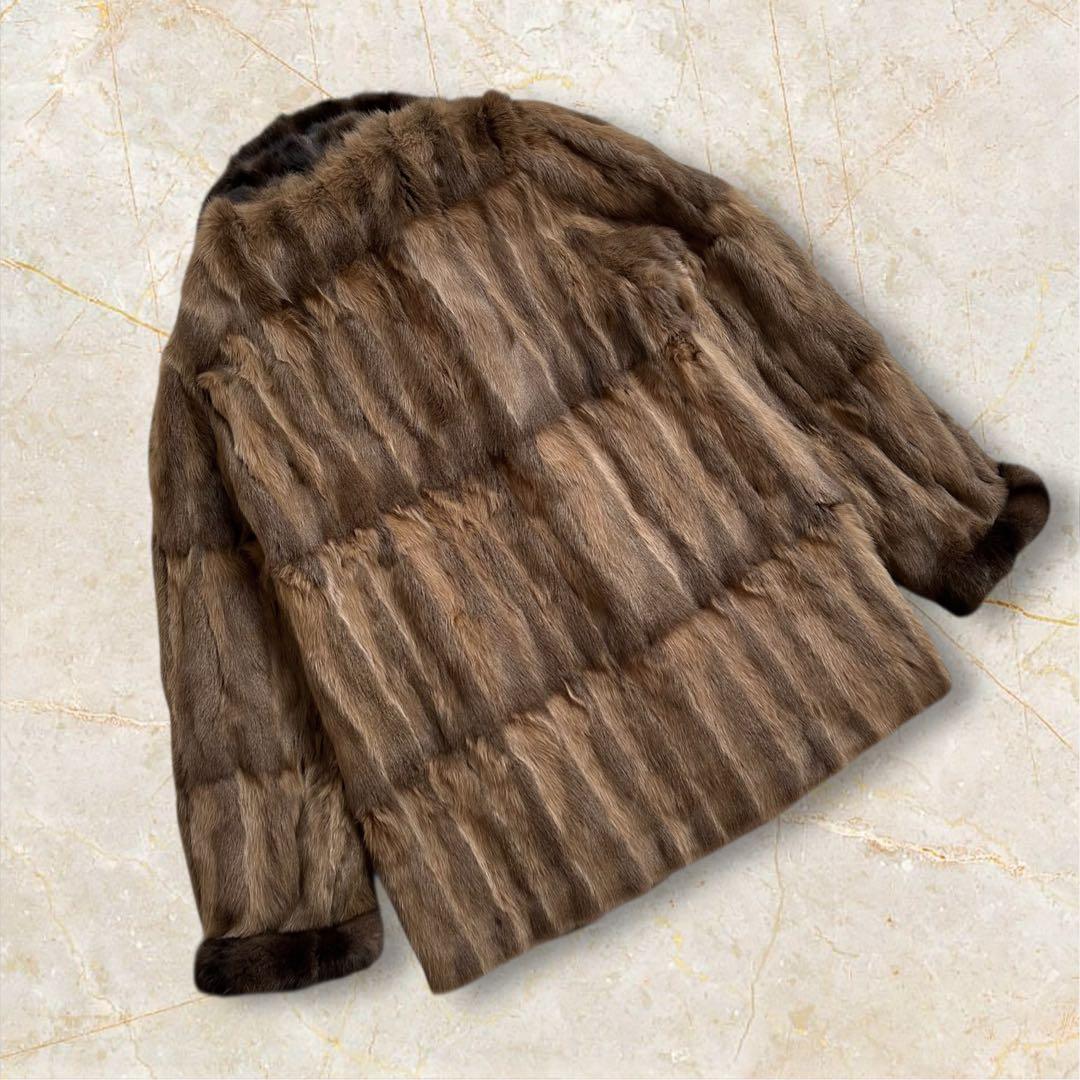 【新品・タグ付】ロリスファー コート シルク100% リバーシブル L ブラウン