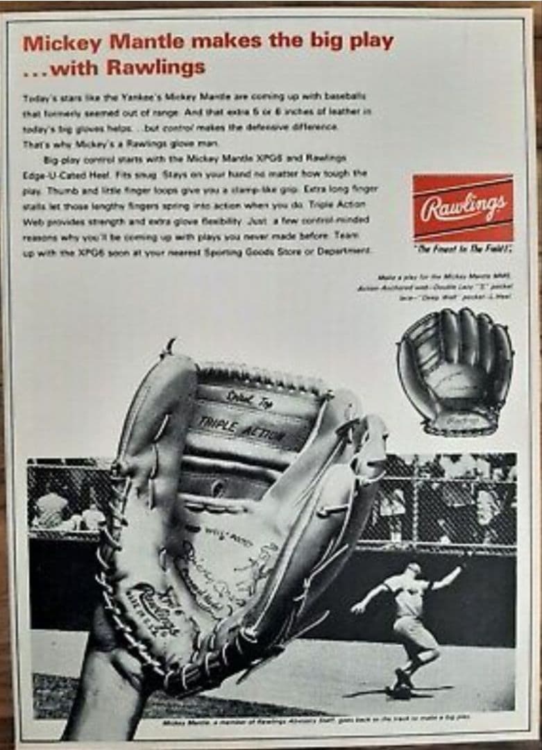 ローリングスXPG-6 MADE IN USA 1972年製 ミッキーマントル