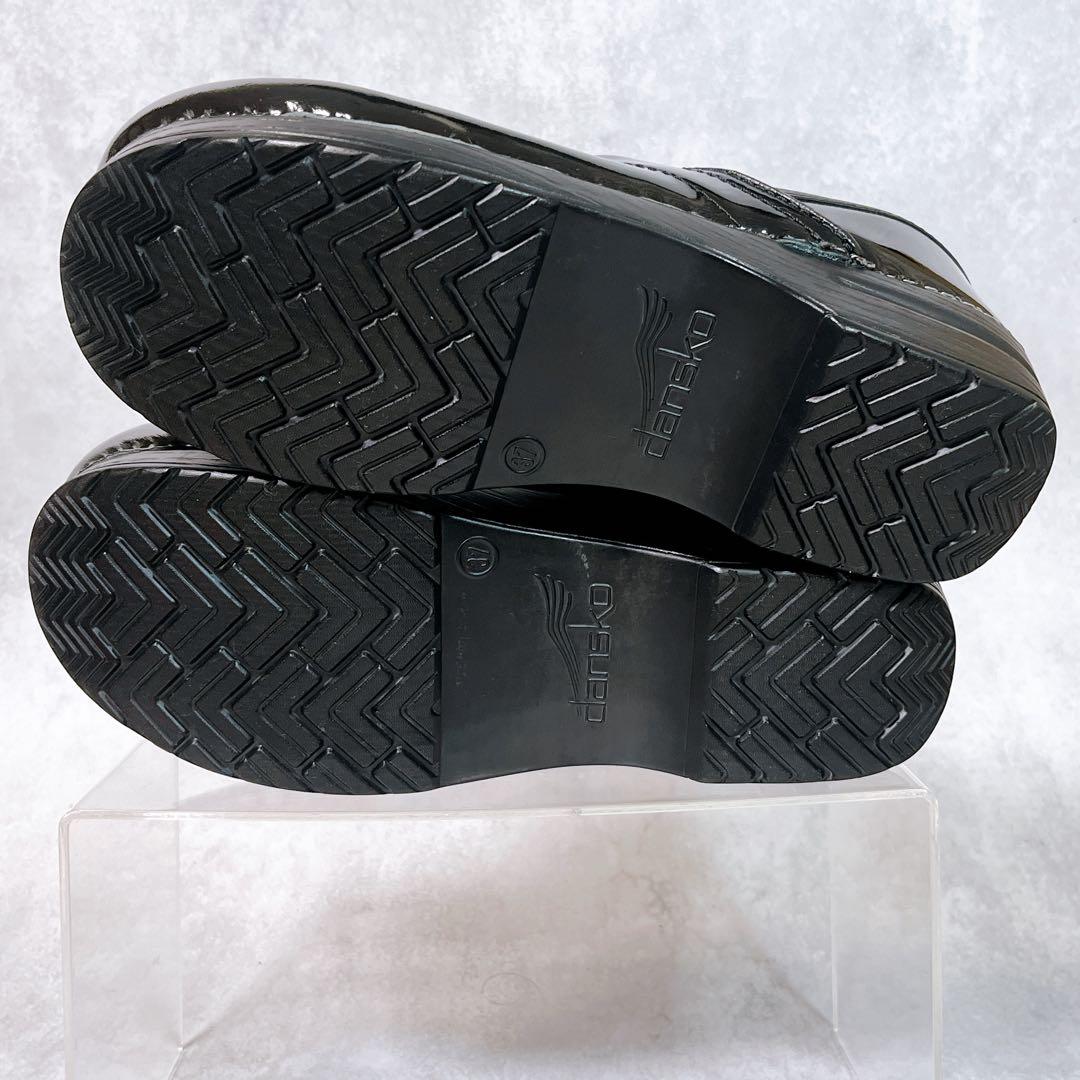 【ダンスコ】サボサンダル (37) プロフェッショナル パテント 厚底 ブラック