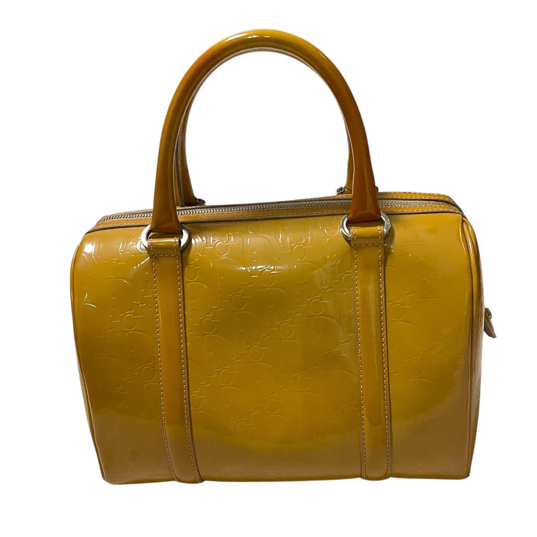 超希少色 クリスチャンディオール エンボス エナメル ミニボストン 黄色