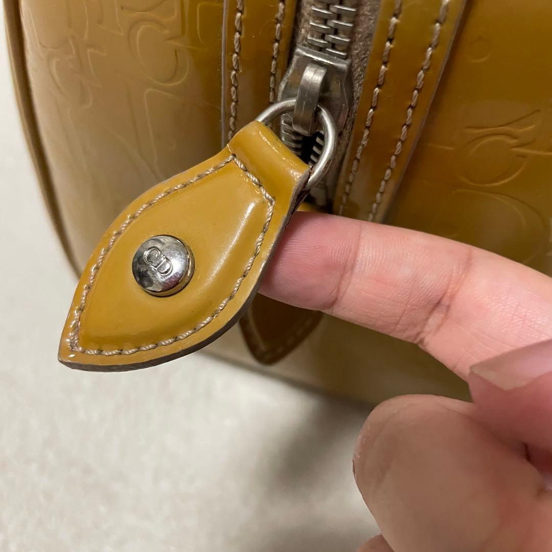 超希少色 クリスチャンディオール エンボス エナメル ミニボストン 黄色
