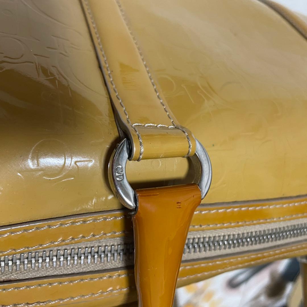 超希少色 クリスチャンディオール エンボス エナメル ミニボストン 黄色