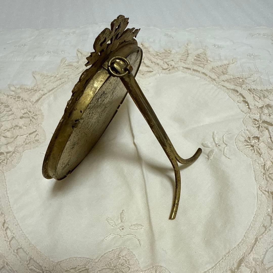 フランス　アンティークフォトスタンド ガラス付き 写真立て フォトガラス