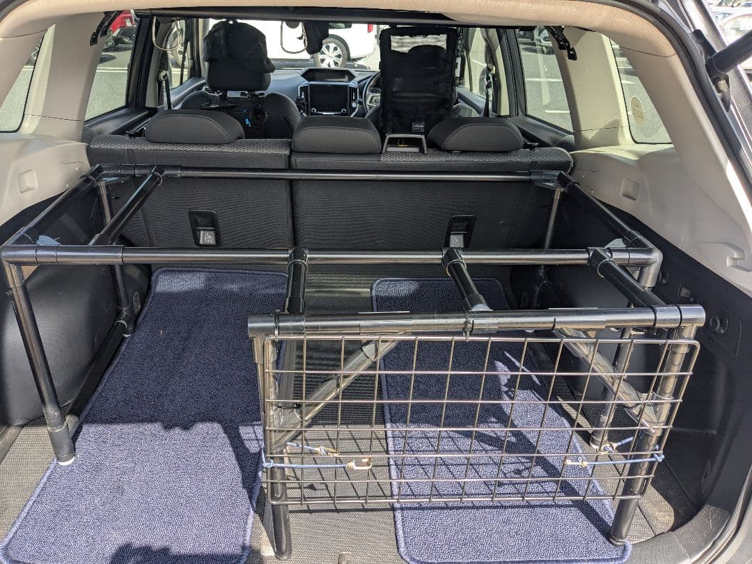 SUV車用車中泊対応イレクターパイプテーブルフレームのみ （SKフォレスター）