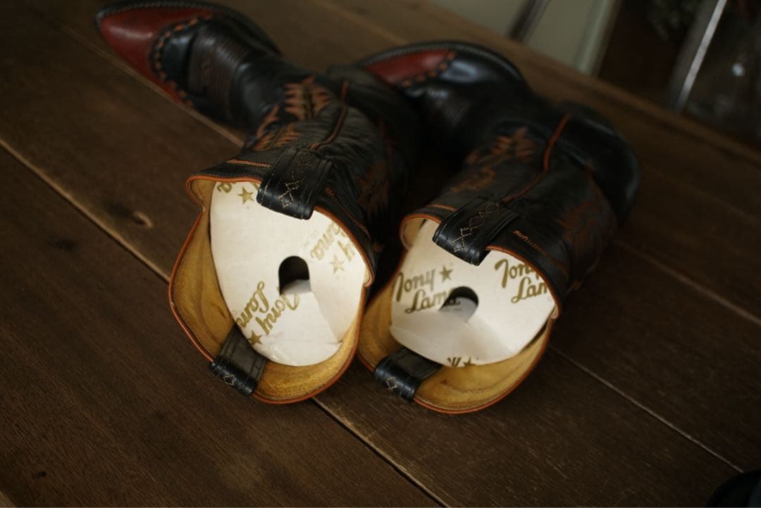 トニーラマ リザード ウエスタン ブーツ ブラック 22.5-23cm