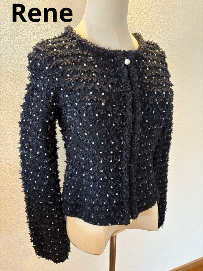 美品⭐︎René カーディガン 34 トップス　ニット　ブラック