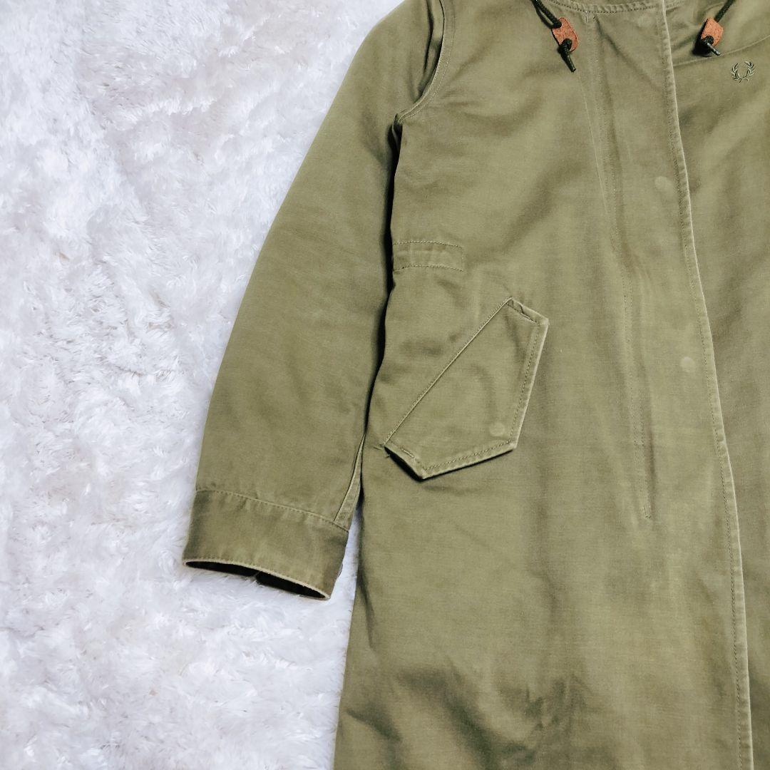 フレッドペリー モッズコート ライナー ストライプ 刺繍 カーキ 10 L