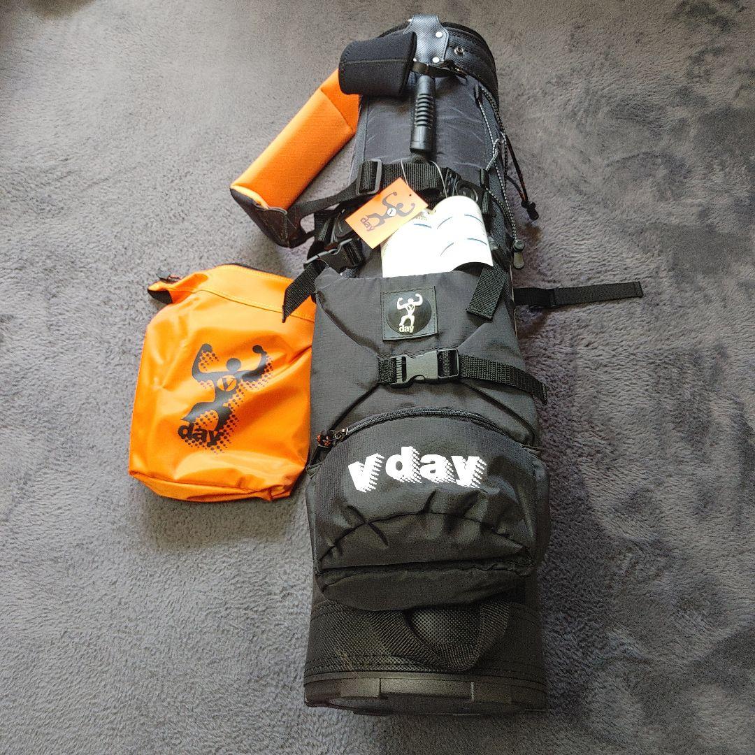 vday キャディバッグ 黒 オレンジ