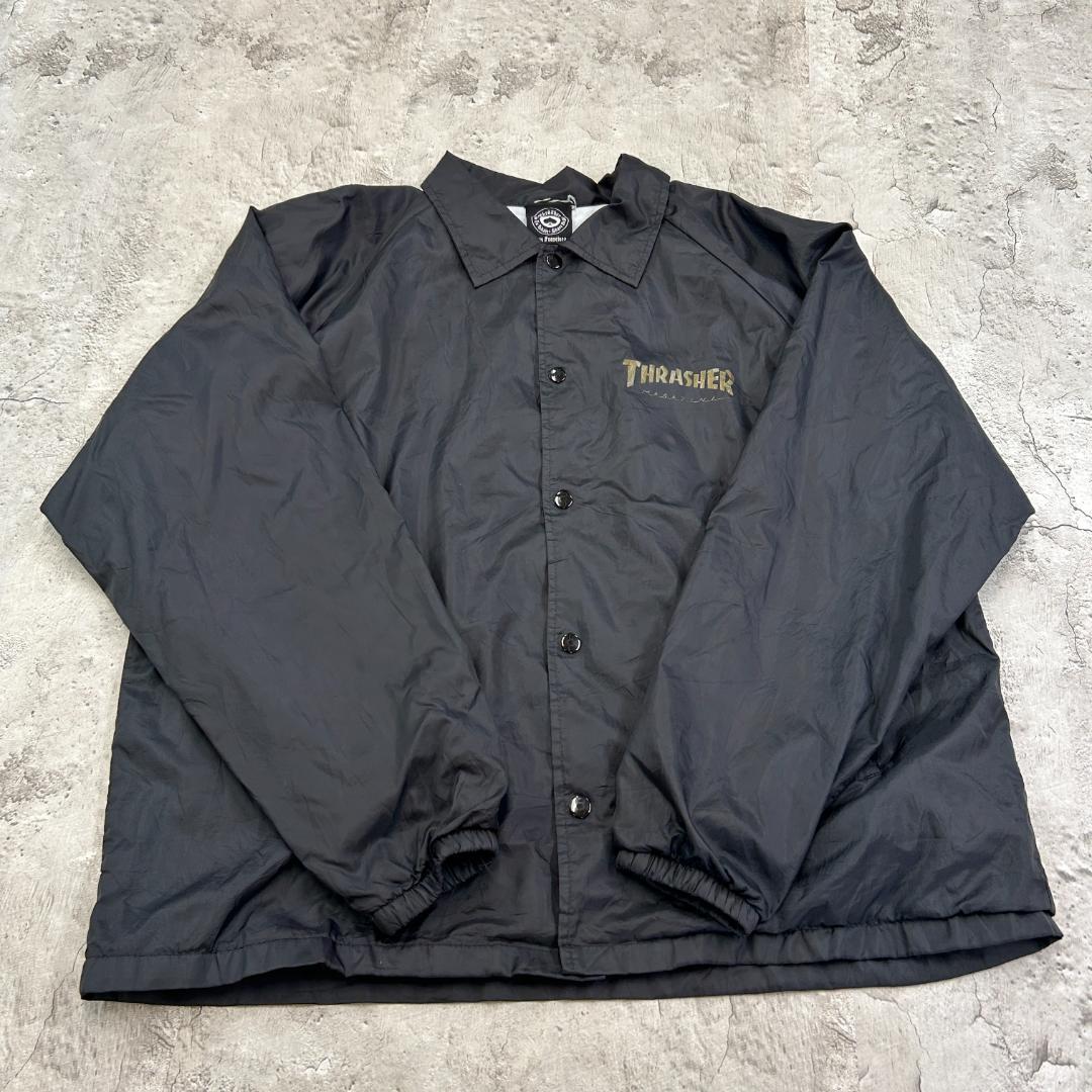 キ*い様 USA製　THRASHER　五芒星　長袖　コーチジャケット　古着　ブラ