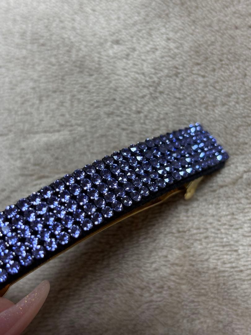 acca紫色スワロフスキーバレッタ