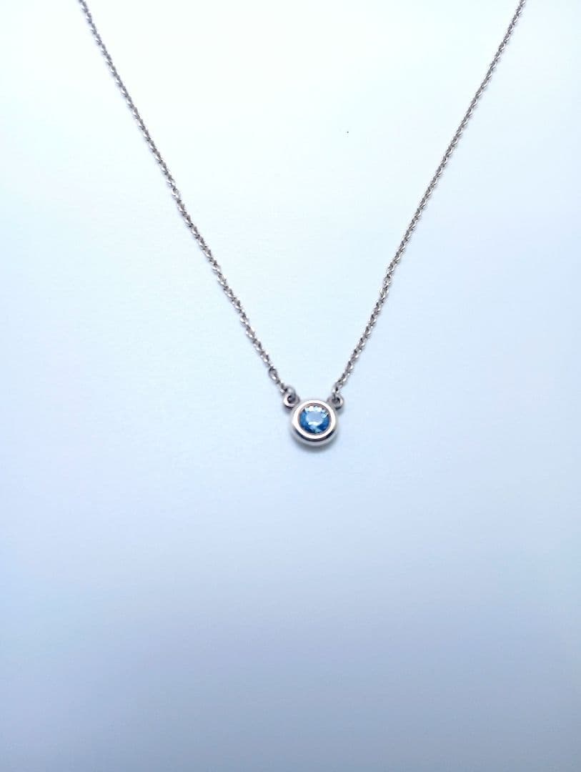 TIFFANY 【未使用】カラー バイ ザ ヤード アクアマリン ペンダン