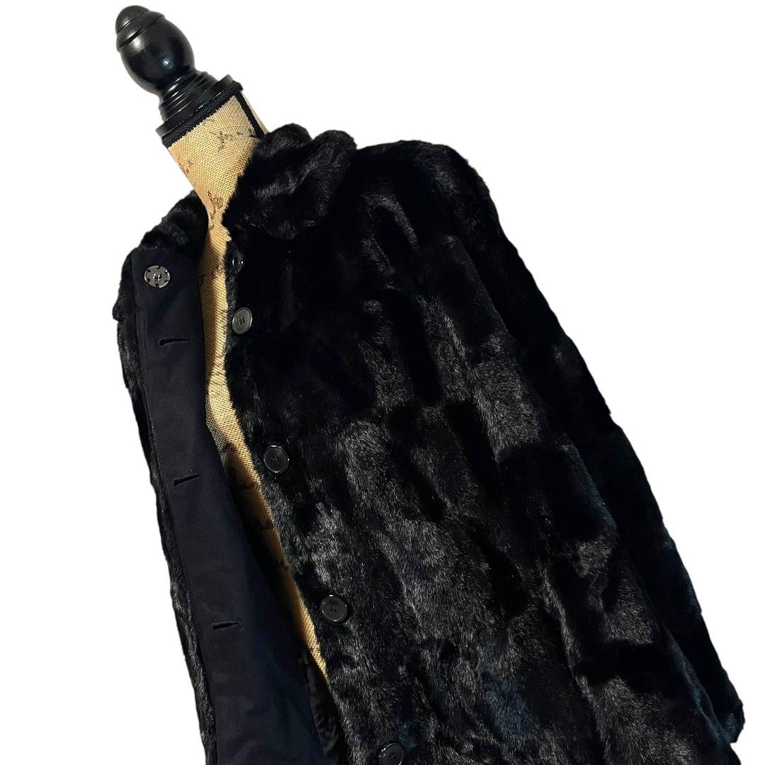 【美品】【38】DRIES VAN NOTEN ブロックチェック ファーコート