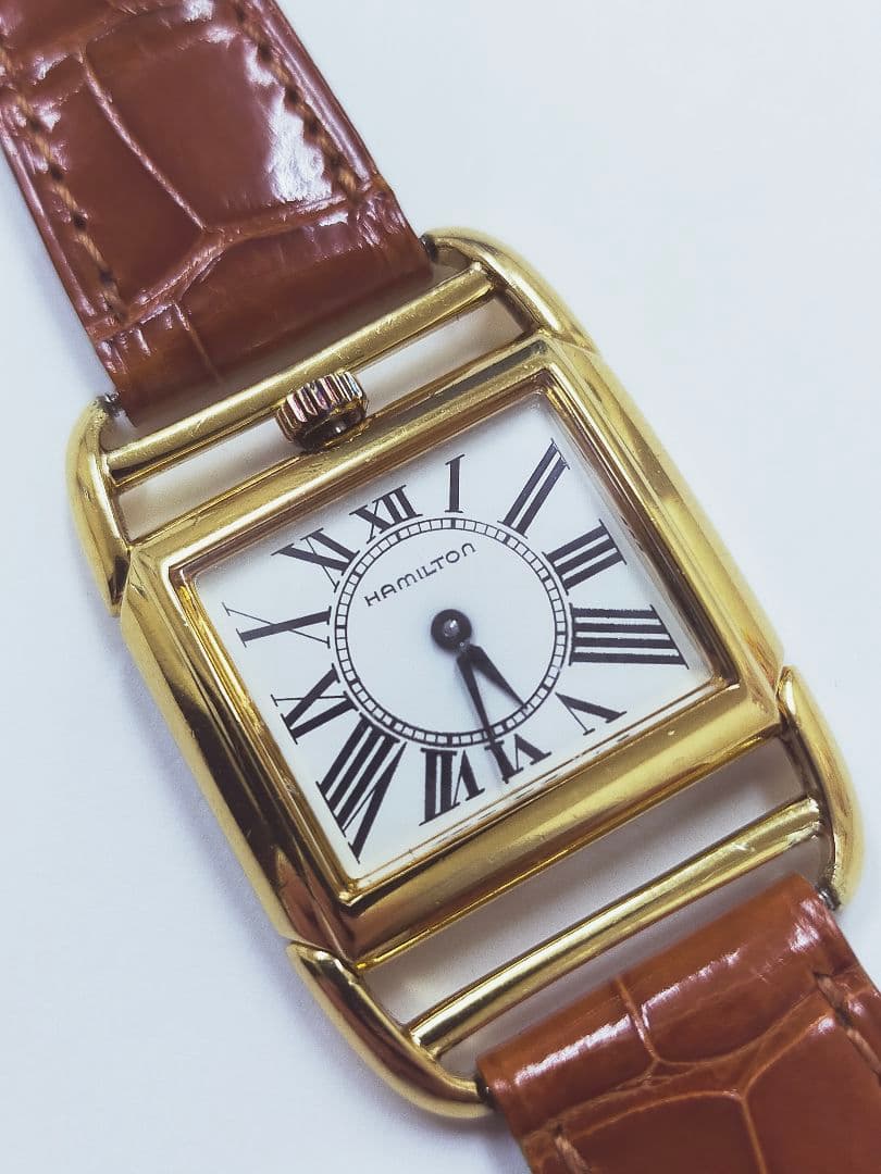 【稼働品】Hamilton ハミルトン 6176 コントアー クオーツ 腕時計