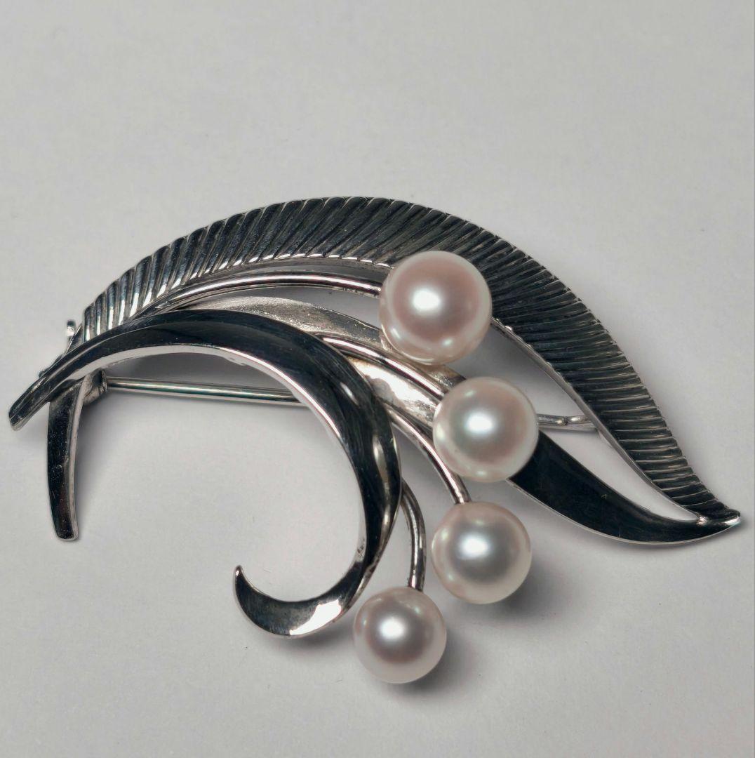 【極美品 最高級!!】ミキモト ブローチ パール フォーマル 4珠 皇室御用達