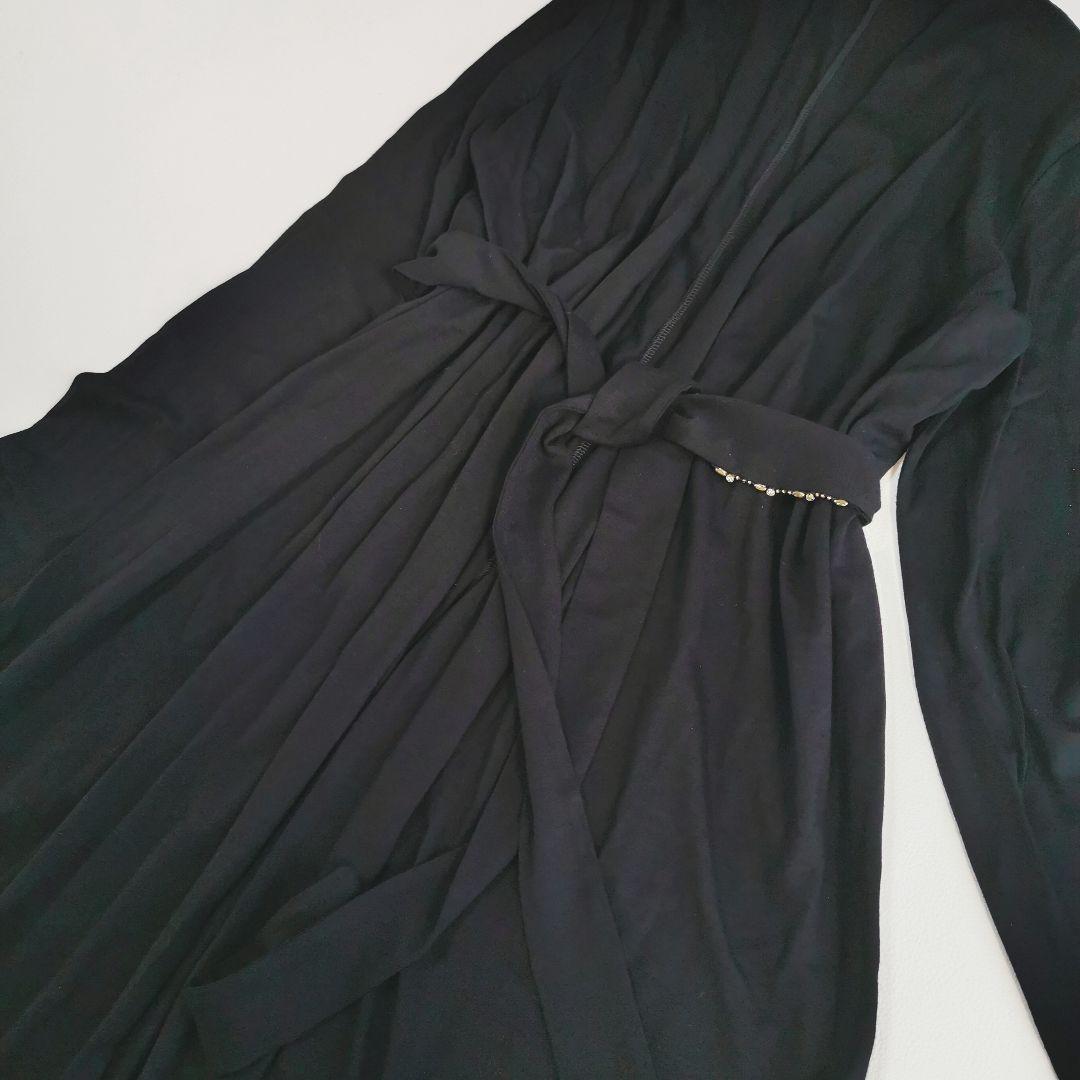 【美品✨】マックスマーラ ロングカーディガン ビジュ ウォッシャブル L 黒