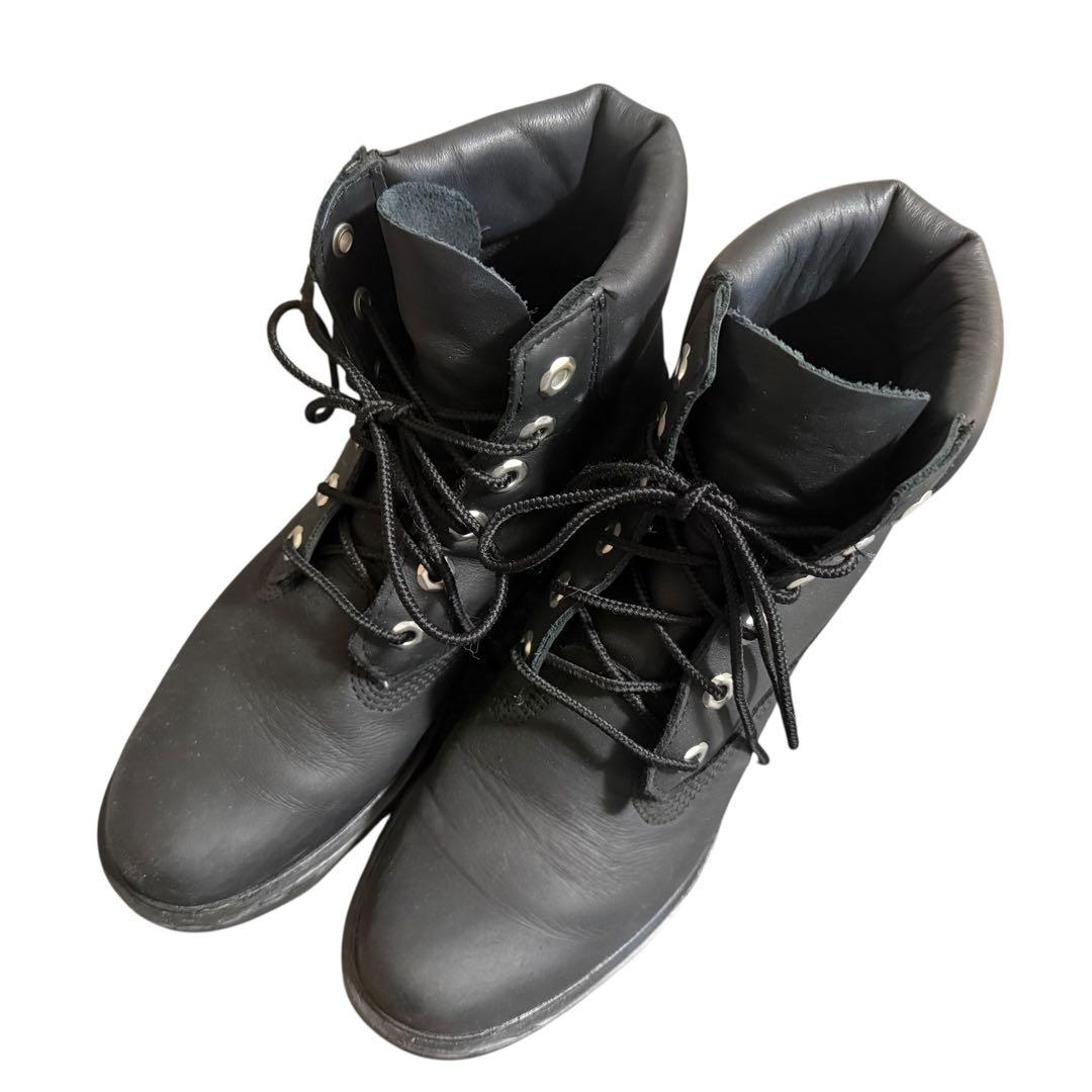 【美品】Timberland ブラック ハイカットブーツ レースアップ 23.5