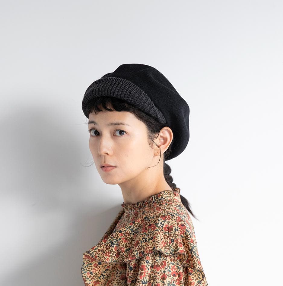 chisaki チサキ ウールフエルトベレー puka　ブラック