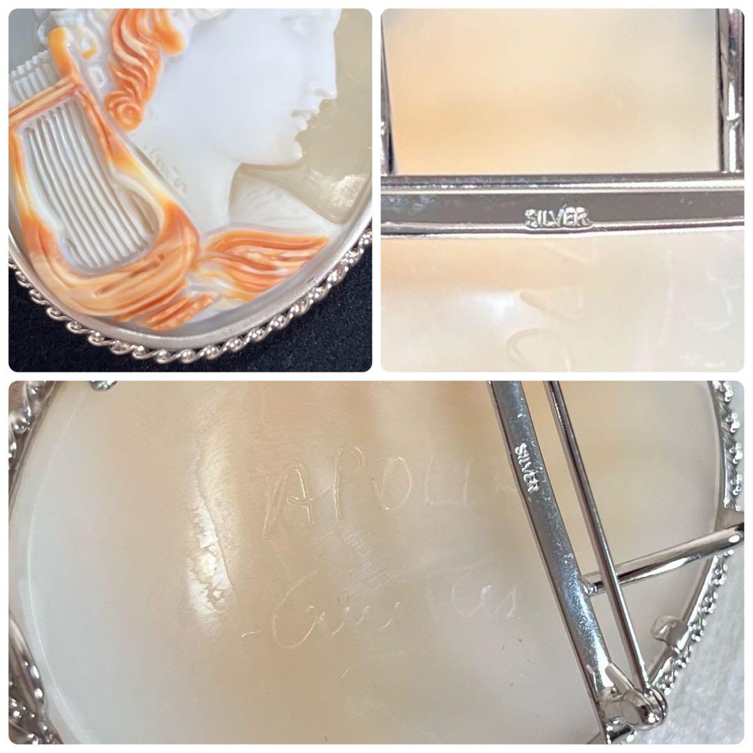 【未使用級】Giuseppe Tesoriere作　カメオ ブローチ　証明書付き