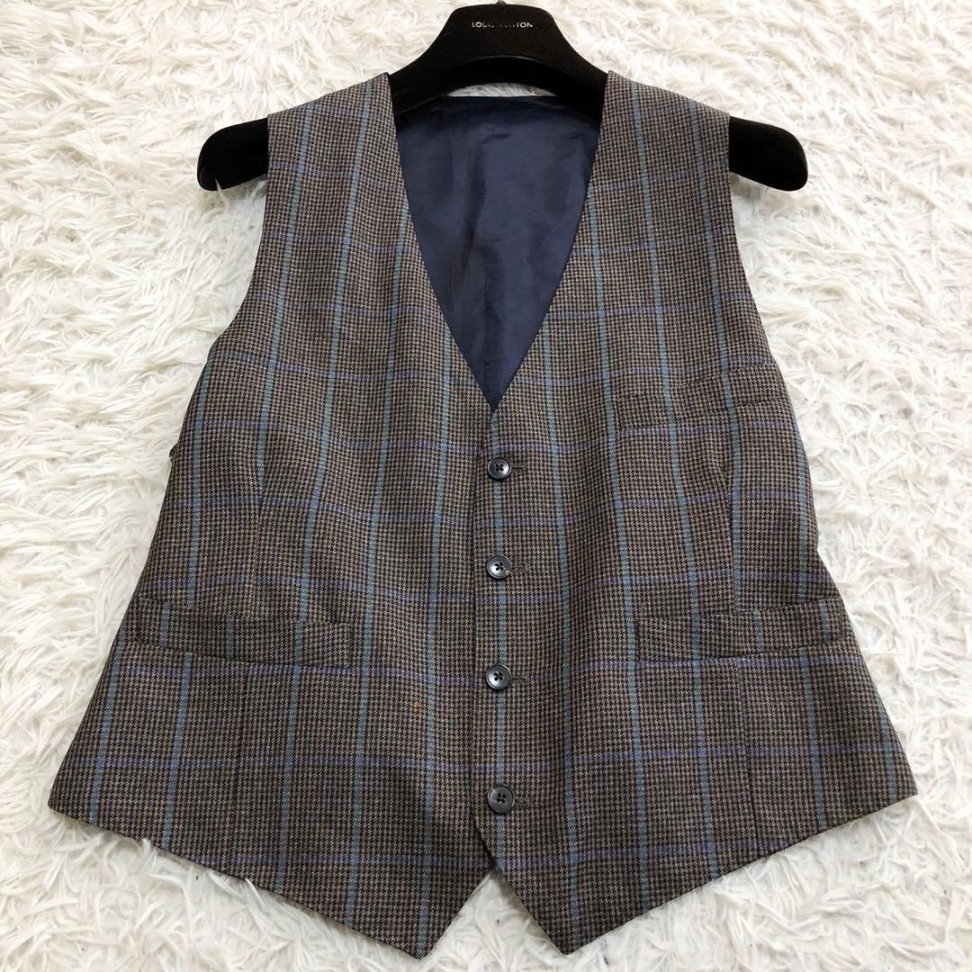 極美品✨ガブリエレパジーニ 3ピース スーツ ペンチェック ブラウン系 48