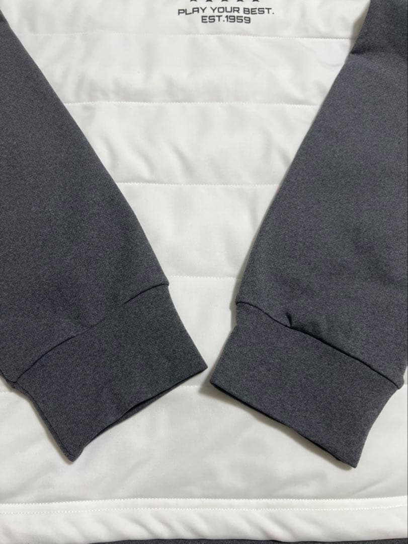 【新品・タグ付き】PING ハーフジップゴルフウェア　ホワイト×グレー　Lサイズ