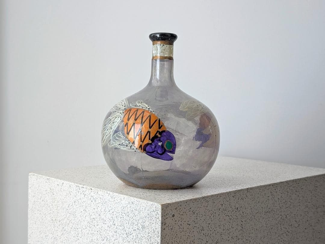 MURANO ムラーノガラス イタリア製 エナメル彩 ガラス デキャンタ 珍品