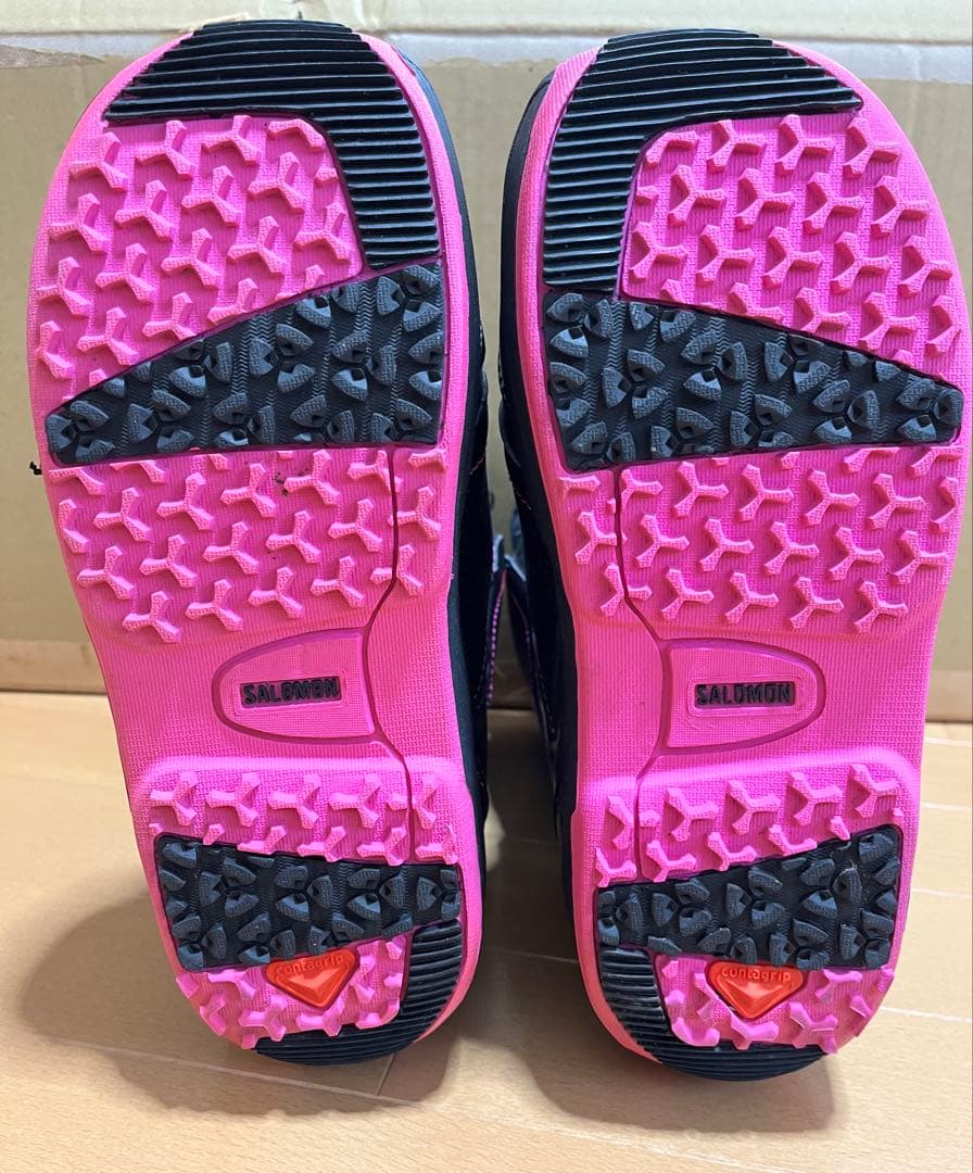 【美品】SALOMON　BOA　スノーボードブーツ　24cm　黒ピンク