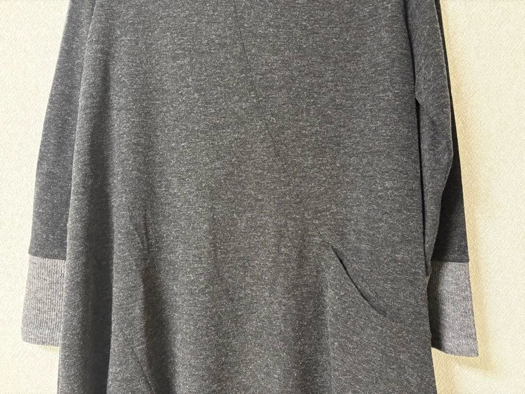 クレッシェントハーフノート　ロングワンピース M チャコールグレー 新品タグ付