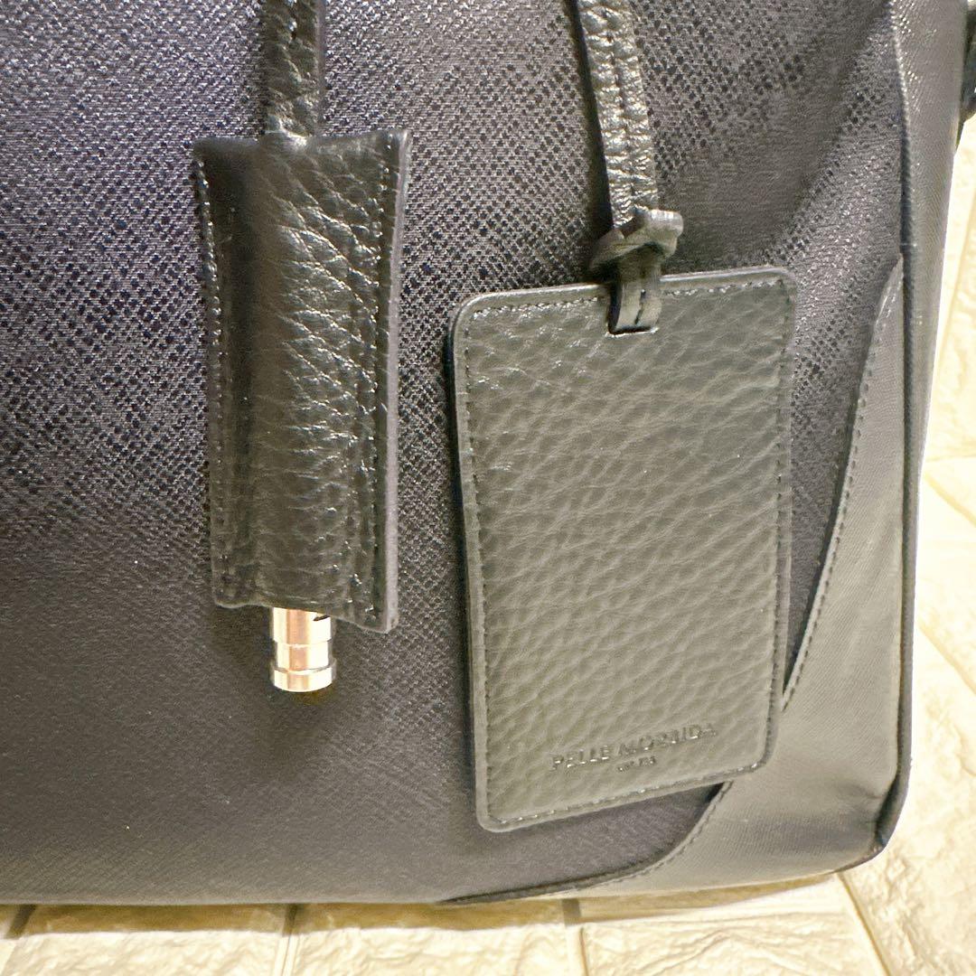 極美品 ペッレモルビダ ビジネスバッグ 2way レザー ネイビー A4収納可能