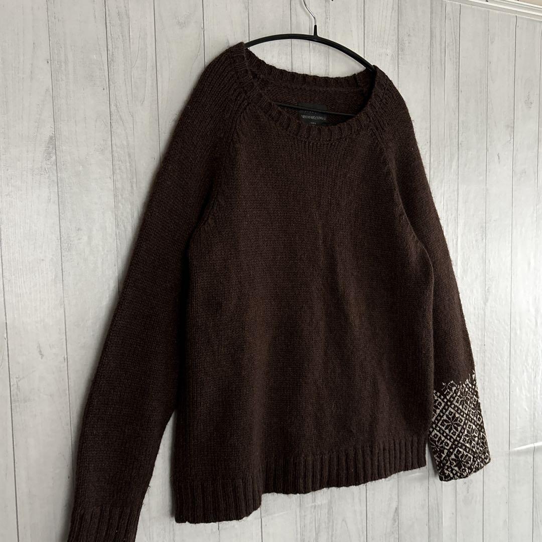 【人気デザイン】Nahyat☆モヘアニット ウール ブラウン Lサイズ相当