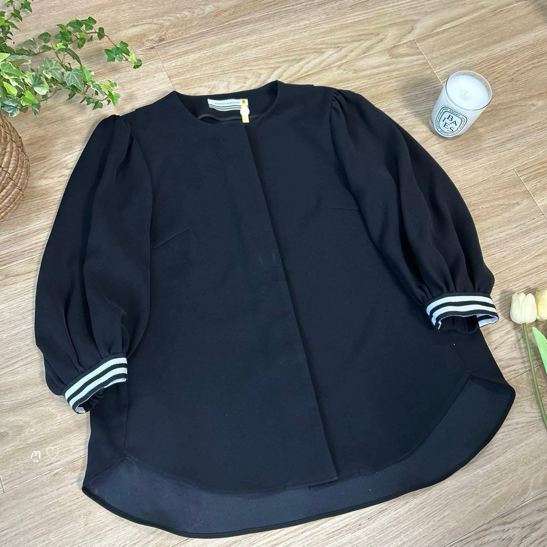 ボーダーズアットバルコニー　バルーンスリーブトップ　38　長袖カットソートップス