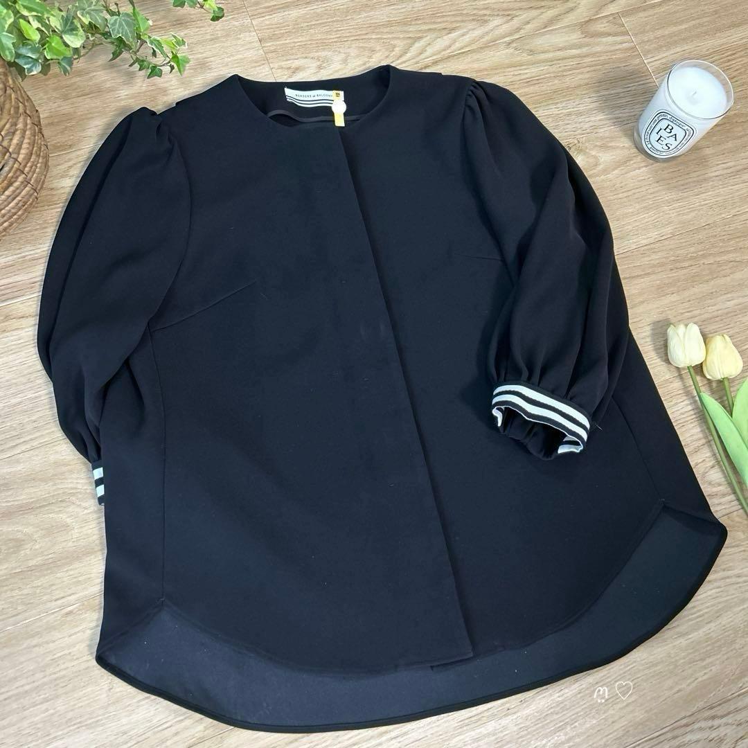 ボーダーズアットバルコニー　バルーンスリーブトップ　38　長袖カットソートップス