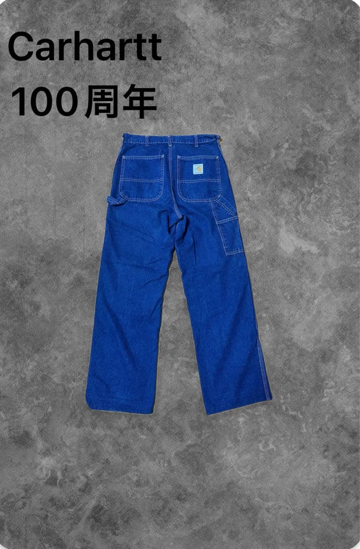 ら*ん様 【100周年】80s Carhartt デニムペインターパンツ 濃紺