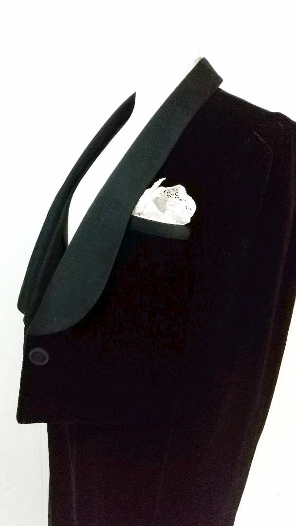 未使用品ROMANCEE/高級ベルベット アゲハラ　スカートスーツ黒