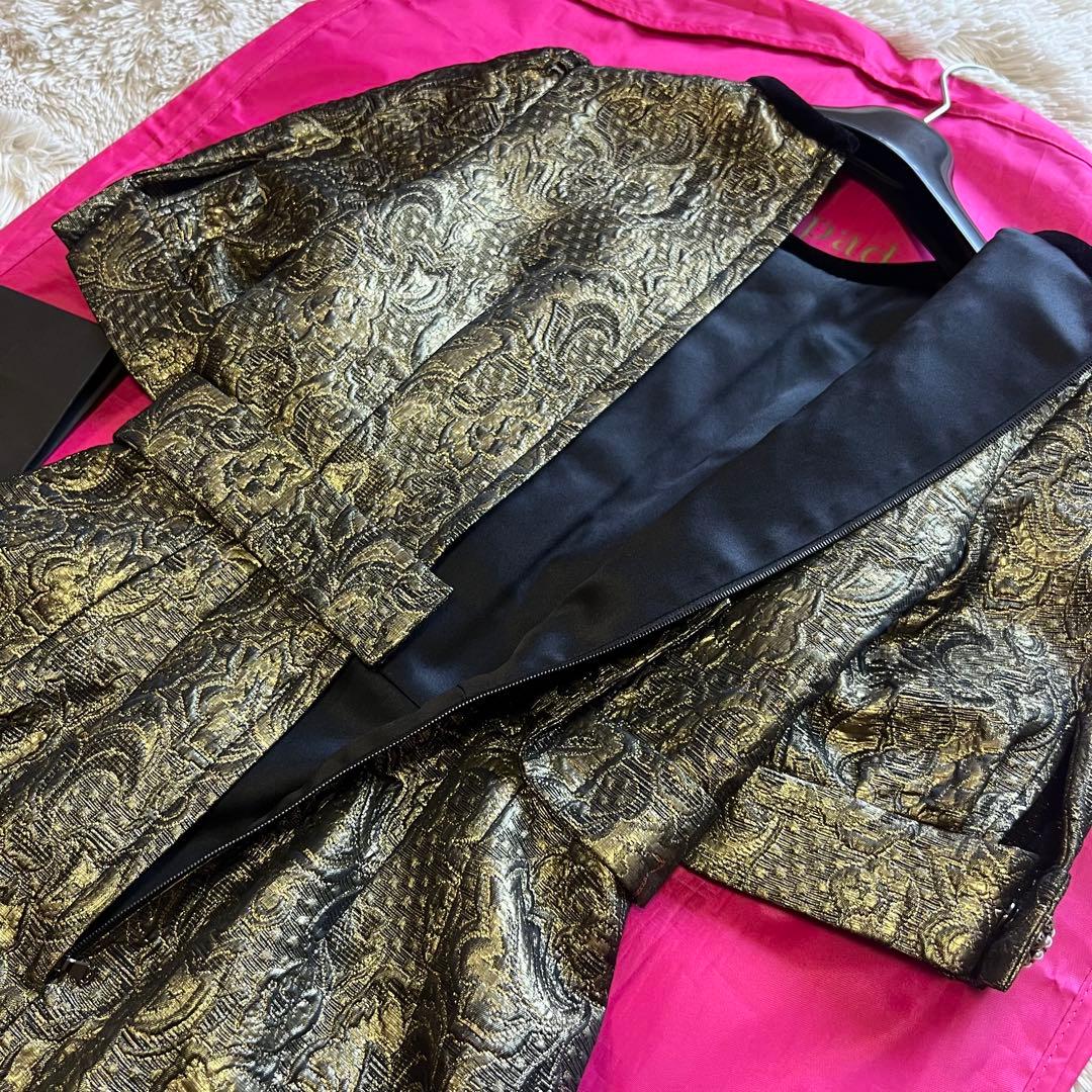 【未使用タグ付き】DOLCE&GABBANA ジャガードワンピース 半袖 36