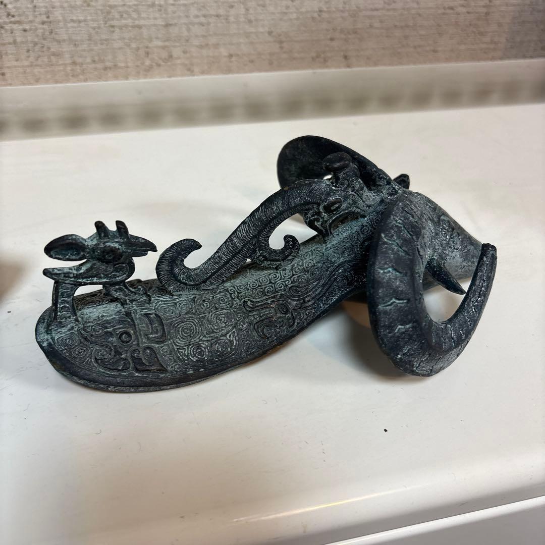 青銅器　羊の形装飾品羊尊 盛酒器 置物 祭祀品 古美術