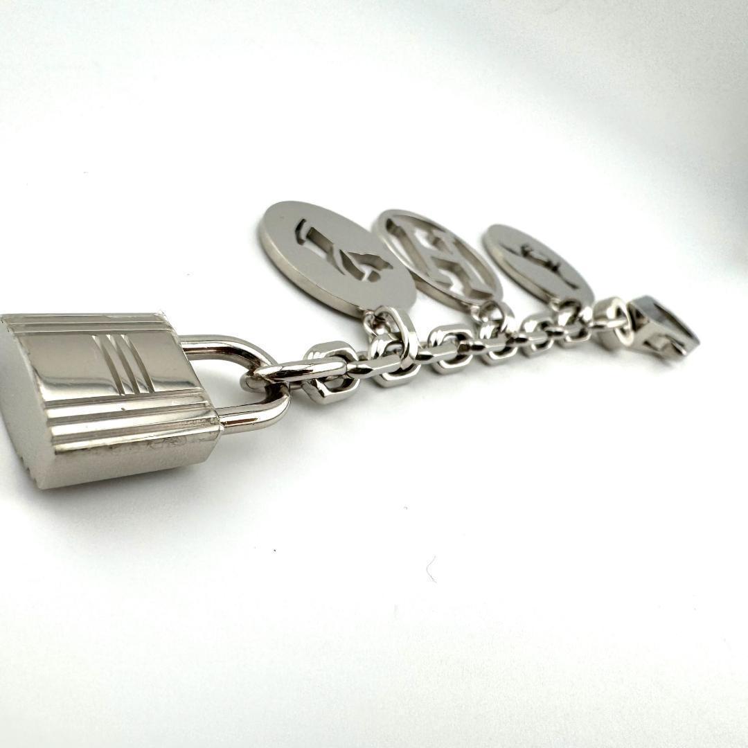 エルメス アミュレット4 バッグチャーム ブルロック キーホルダー シルバー