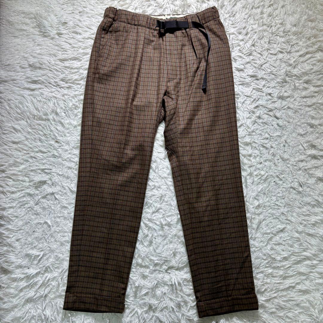 【美品】BARNSTORMER イージースラックスパンツ　チェック　ウール　M