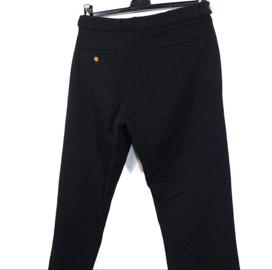 コムデギャルソンオムプリュス　aw 茶ラインほつれ加工スラックス