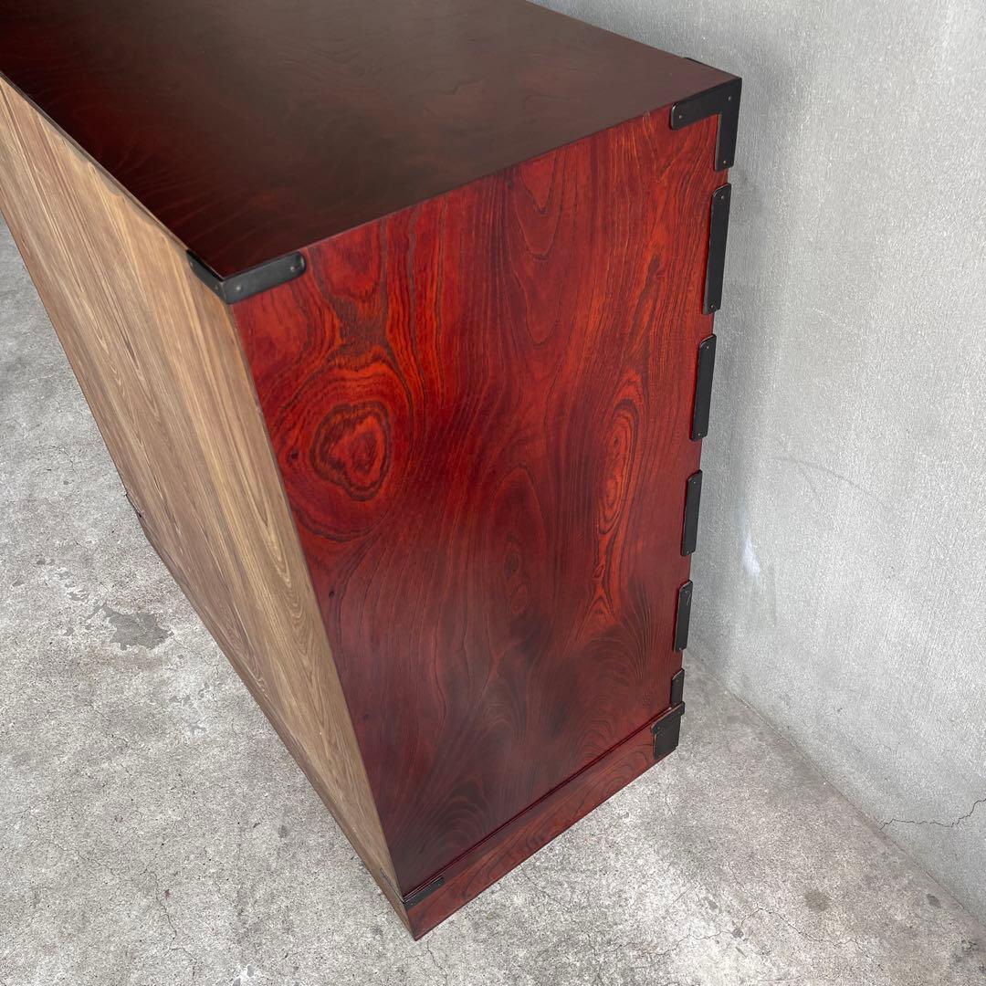 岩屋堂箪笥　桜木作　伝統工芸品 欅材 和家具 民藝 金具 8杯