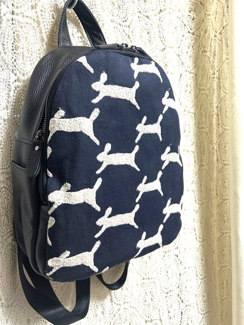 再販ミナペルホネンハーフハンドメイド 本革リュックrun run run