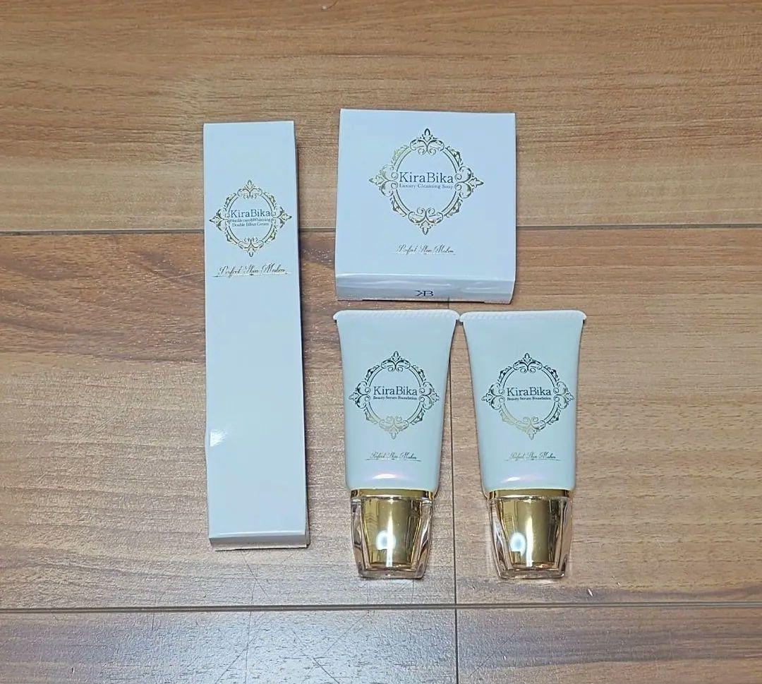 KiraBika ファンデーション2本、クレンジングソープ、薬用クリーム