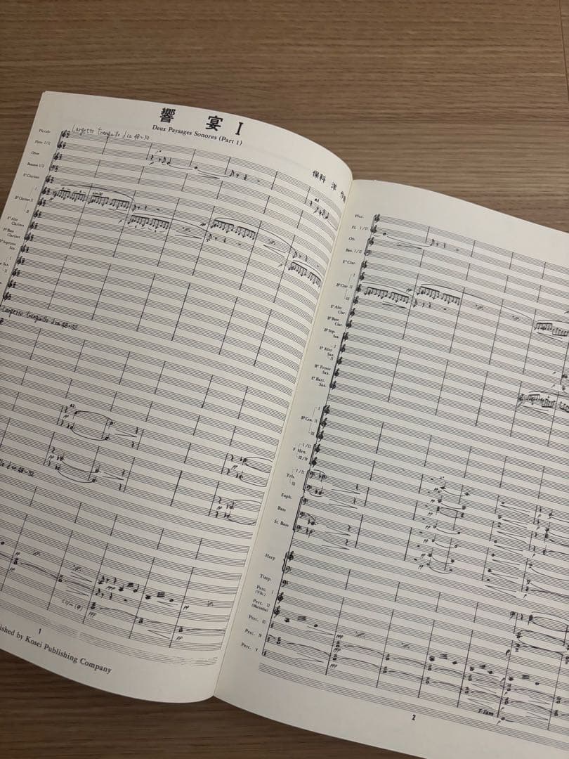 響宴Ⅰ 保科洋 吹奏楽 楽譜